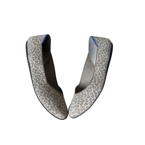 Rothy's The Flat Portobello Spot  Flats Leopard Animal Print Size 11 Cream Tan - Picture 3 of 11